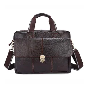 15 Inch Fashion Laptop Bag Men's Genuine Leather Briefcase Men Travel Business Bag Office Documents Bags