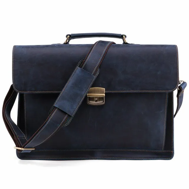 2019 Genuine Leather Men'S Briefcases Vintage Laptop Bag Business High Quality Male Handbags Causal