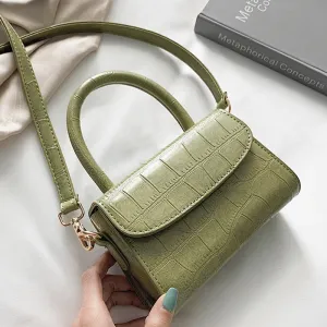 2021 Small Square Women'S Bags Fashion PU Leather Crossbody Bag Crocodile Pattern Chain Shoulder Messenger Bags Handbag