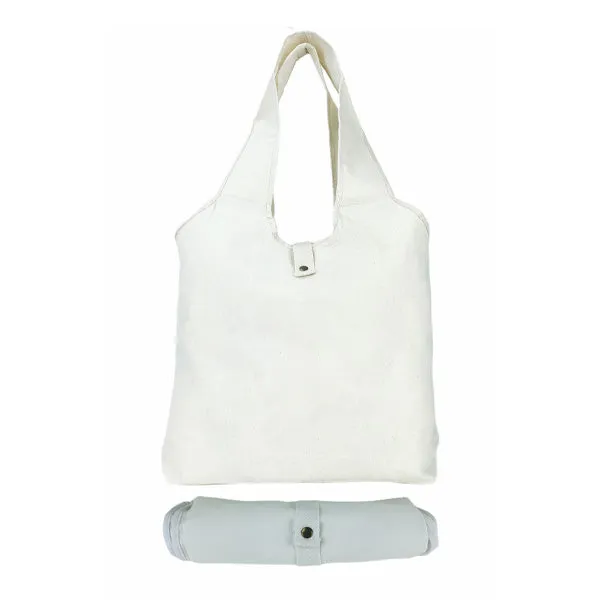 7 Oz. White Canvas Foldable Sling Tote Bag (Q891211)
