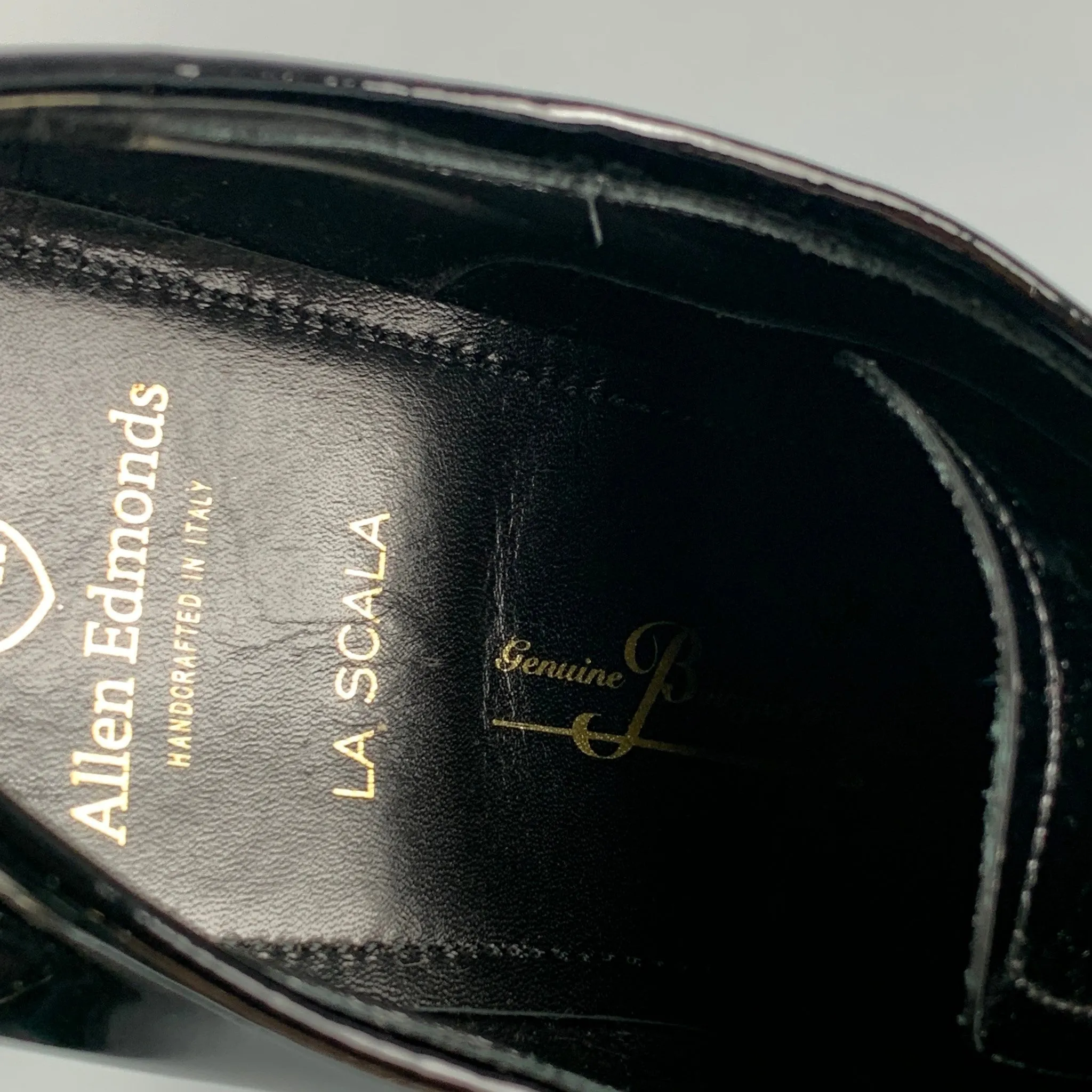 ALLEN EDMONDS Size 10 Black Leather La Scala Lace Up Shoes