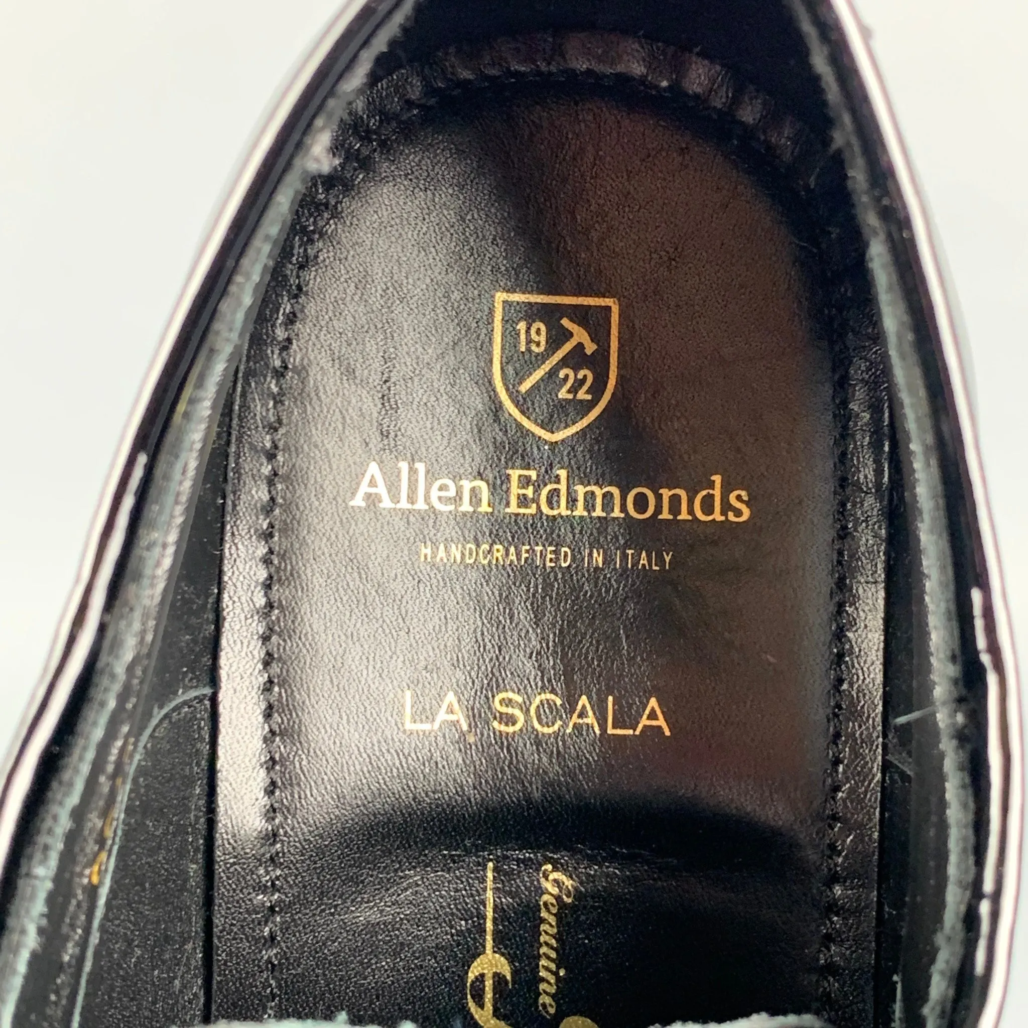 ALLEN EDMONDS Size 10 Black Leather La Scala Lace Up Shoes