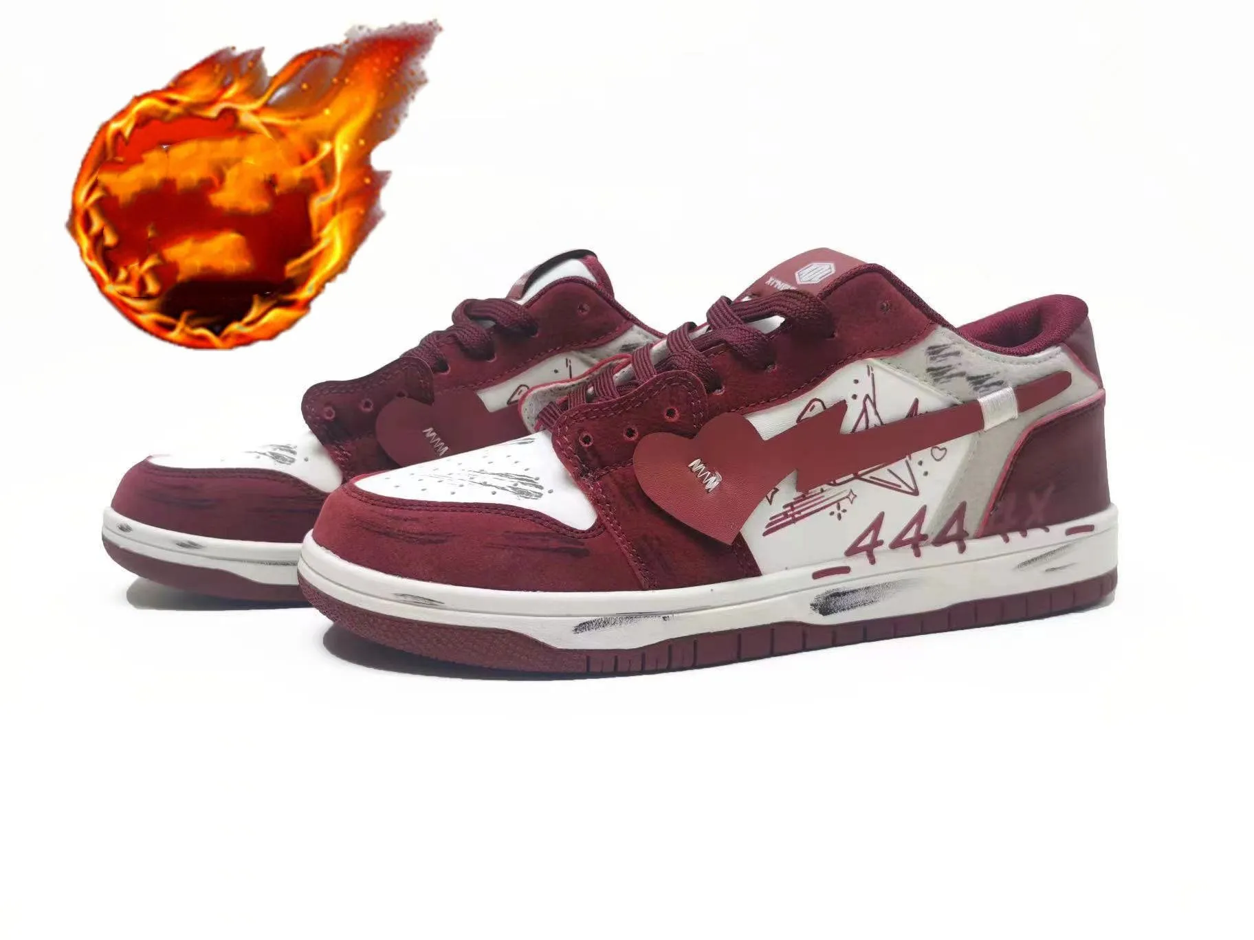 Amozae-Back To School Gifts Skippin' School Shooting Heart Sneakers