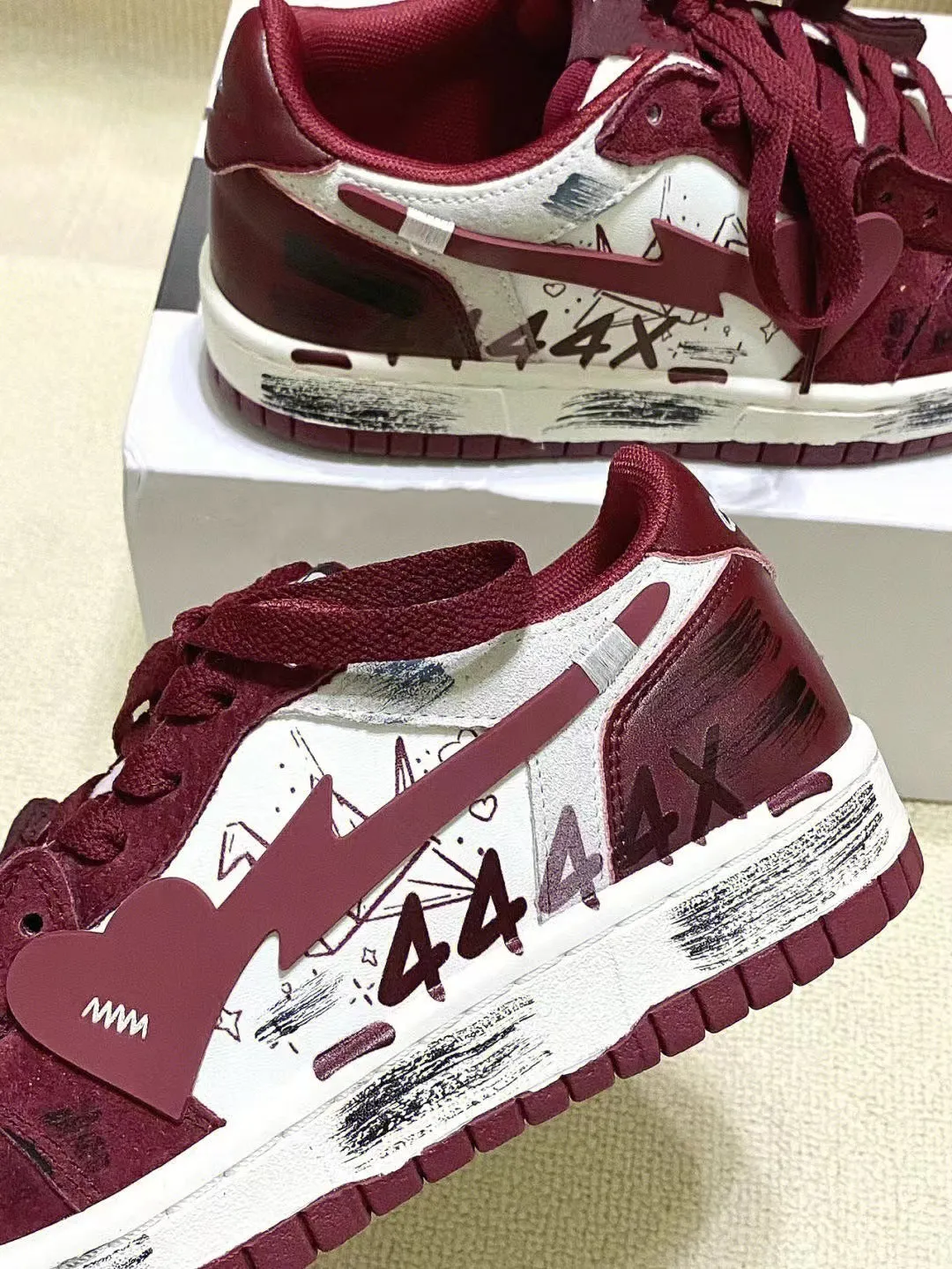 Amozae-Back To School Gifts Skippin' School Shooting Heart Sneakers