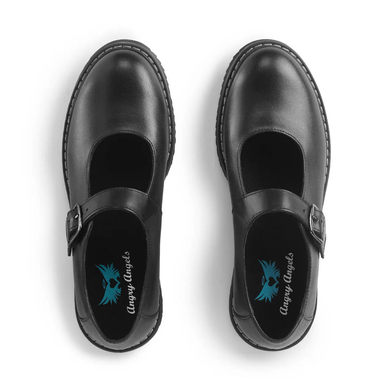 Angry Angels Girls Embrace School Shoe Black