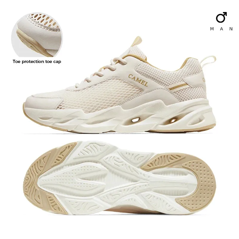 ARWEN&AJH GROUP مجموعة اروين التجاريه2024   GOLDEN CAMEL Sports Running Shoes Men Women Casual Mesh Male Sneakers Lightweight Non-slip Walking Shoes for Men 2024 Summer New