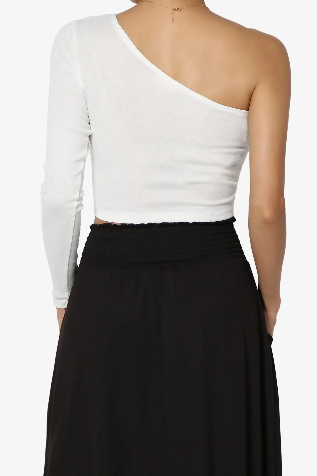 Azariah One Shoulder Long Sleeve Crop T-Shirt