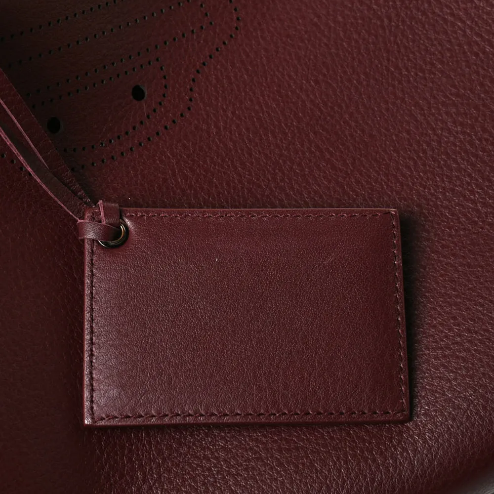 Balenciaga Bordeaux Red Calfskin Leather Papier Za Blackout B4 Perforated Leather Tote