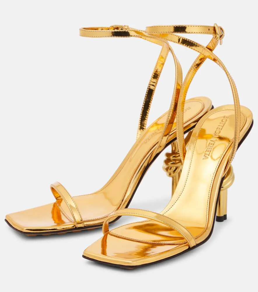 Bottega Veneta Knot mirrored leather sandals