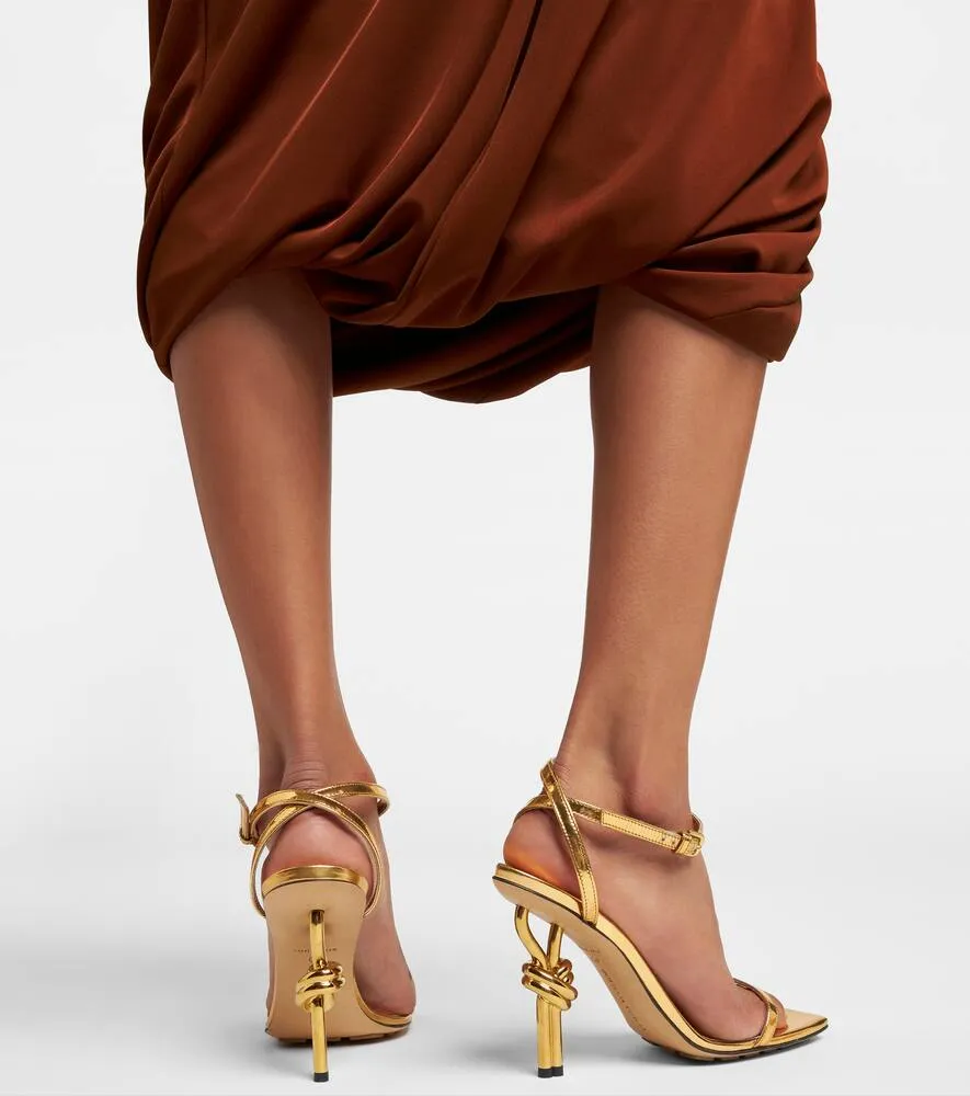 Bottega Veneta Knot mirrored leather sandals