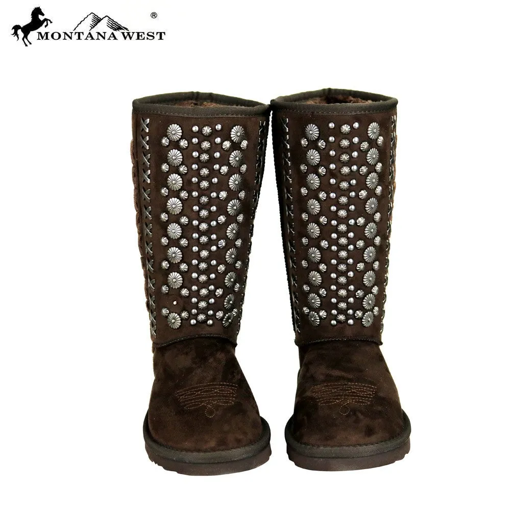 BST-030 Montana West Studs Collection Boots  Coffee