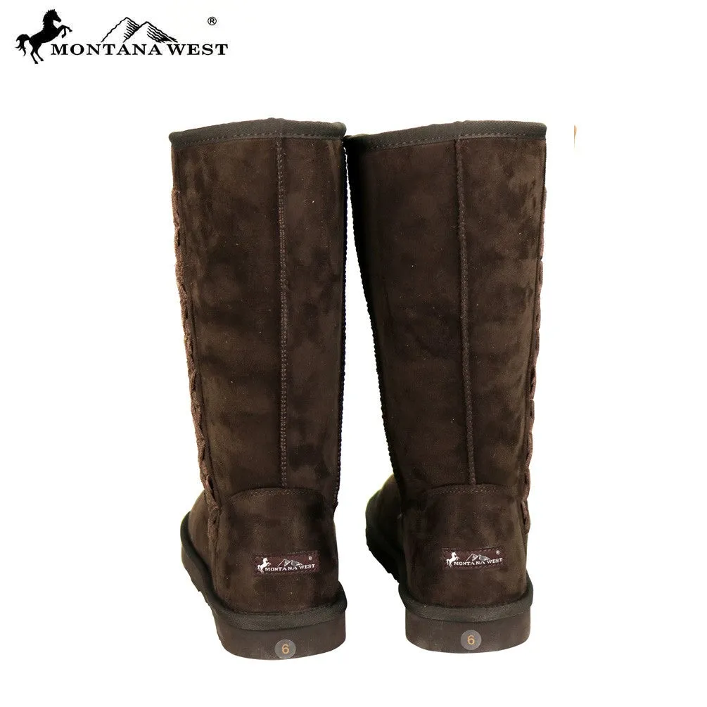 BST-030 Montana West Studs Collection Boots  Coffee