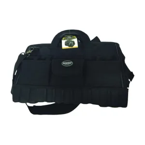 Bucket Boss 64018 Tool Bag, 18 in W, 11 in D, 12 in H, 17-Pocket, Poly Fabric, Black
