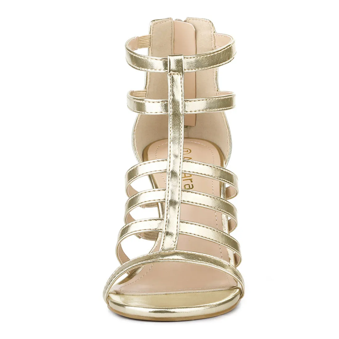 Cage Strappy Gladiators Chunky Heel Sandals