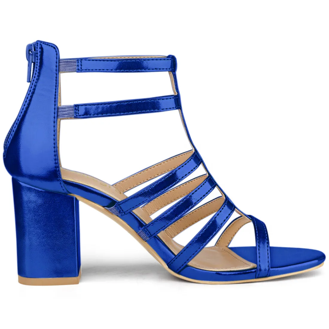 Cage Strappy Gladiators Chunky Heel Sandals