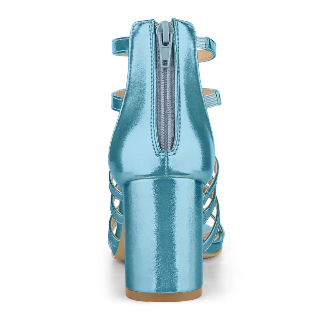 Cage Strappy Gladiators Chunky Heel Sandals