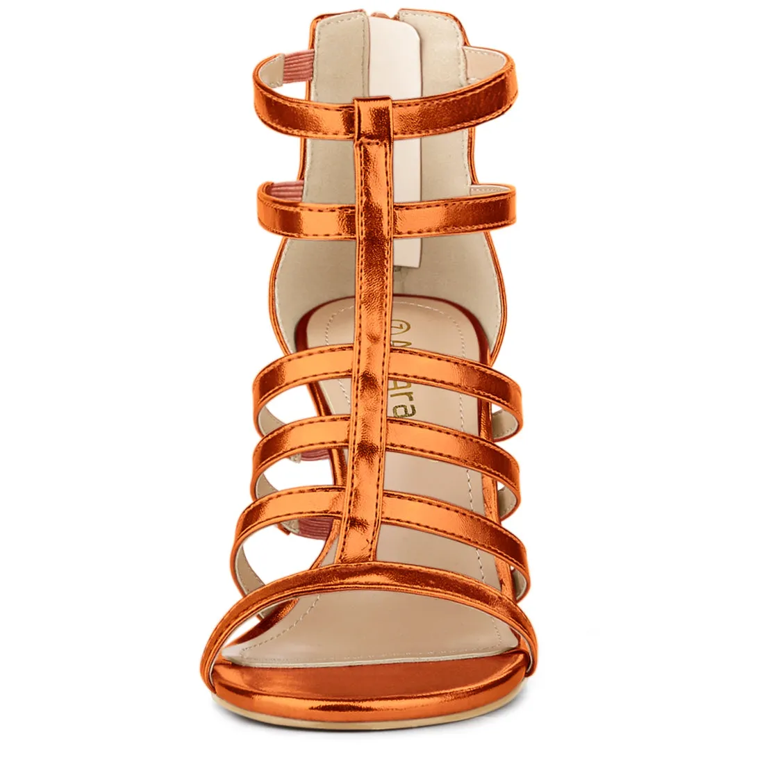 Cage Strappy Gladiators Chunky Heel Sandals