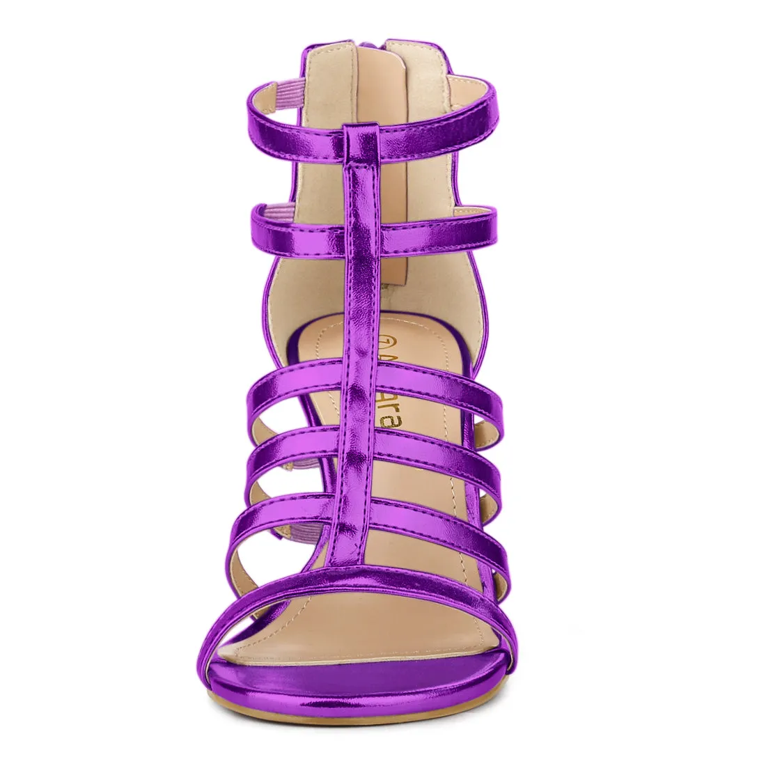 Cage Strappy Gladiators Chunky Heel Sandals