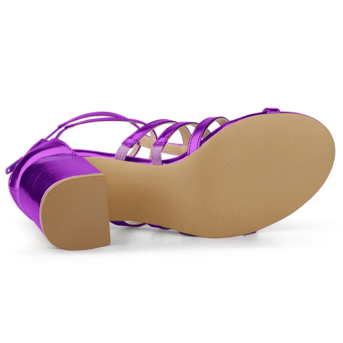 Cage Strappy Gladiators Chunky Heel Sandals