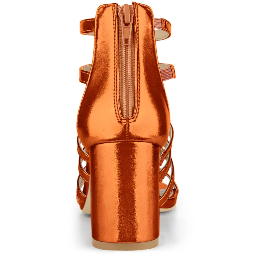 Cage Strappy Gladiators Chunky Heel Sandals