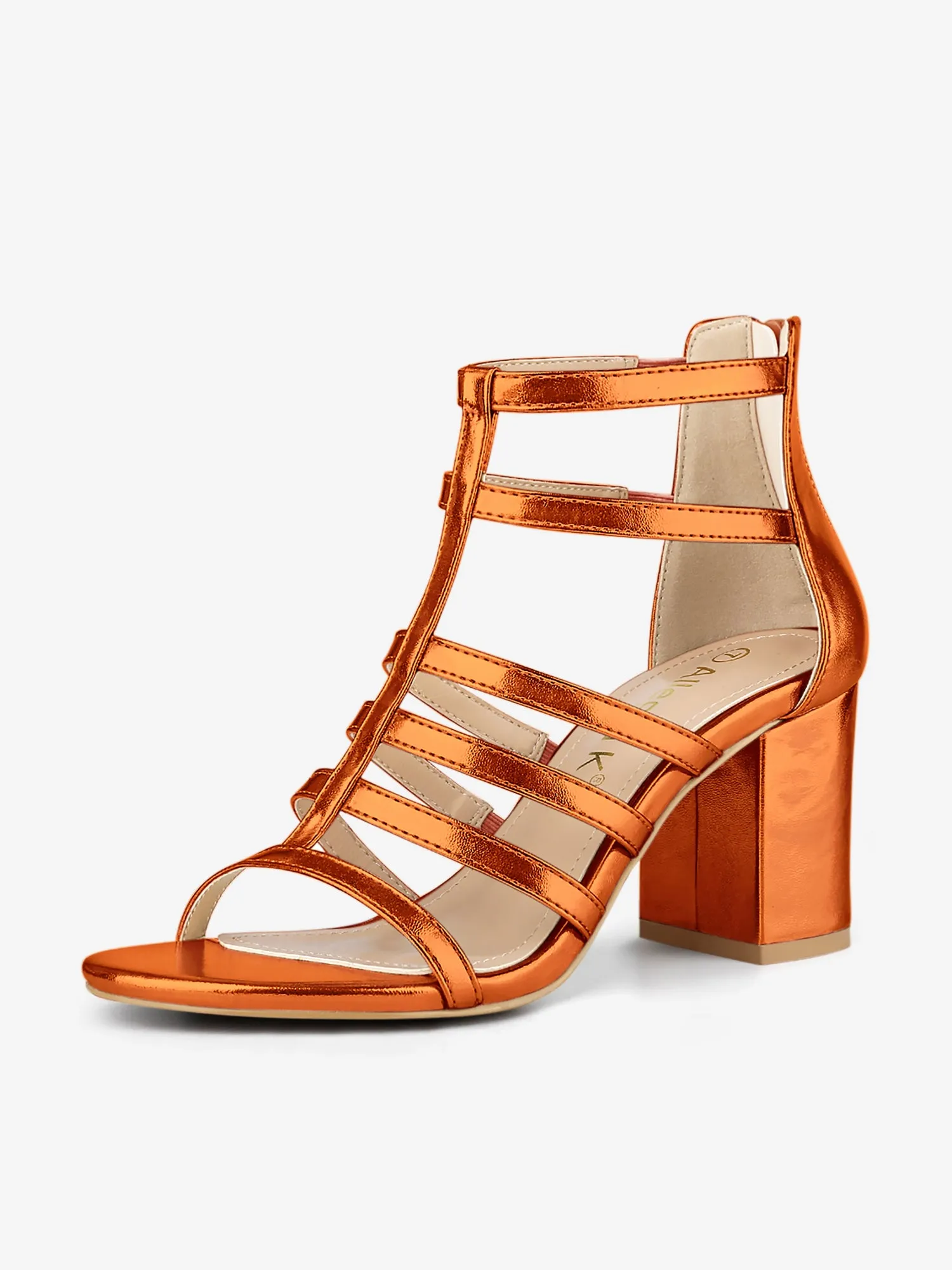 Cage Strappy Gladiators Chunky Heel Sandals