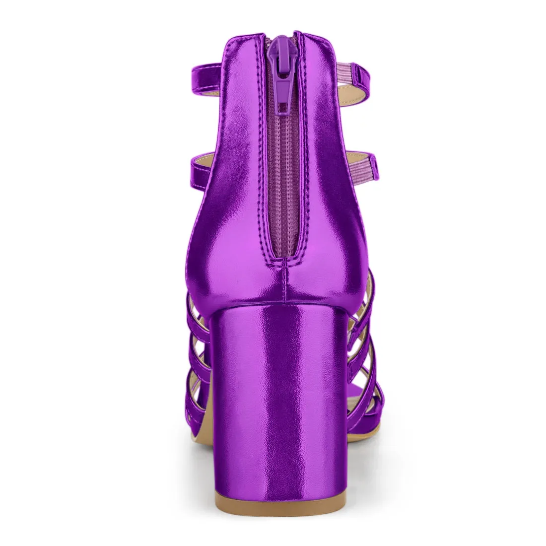 Cage Strappy Gladiators Chunky Heel Sandals