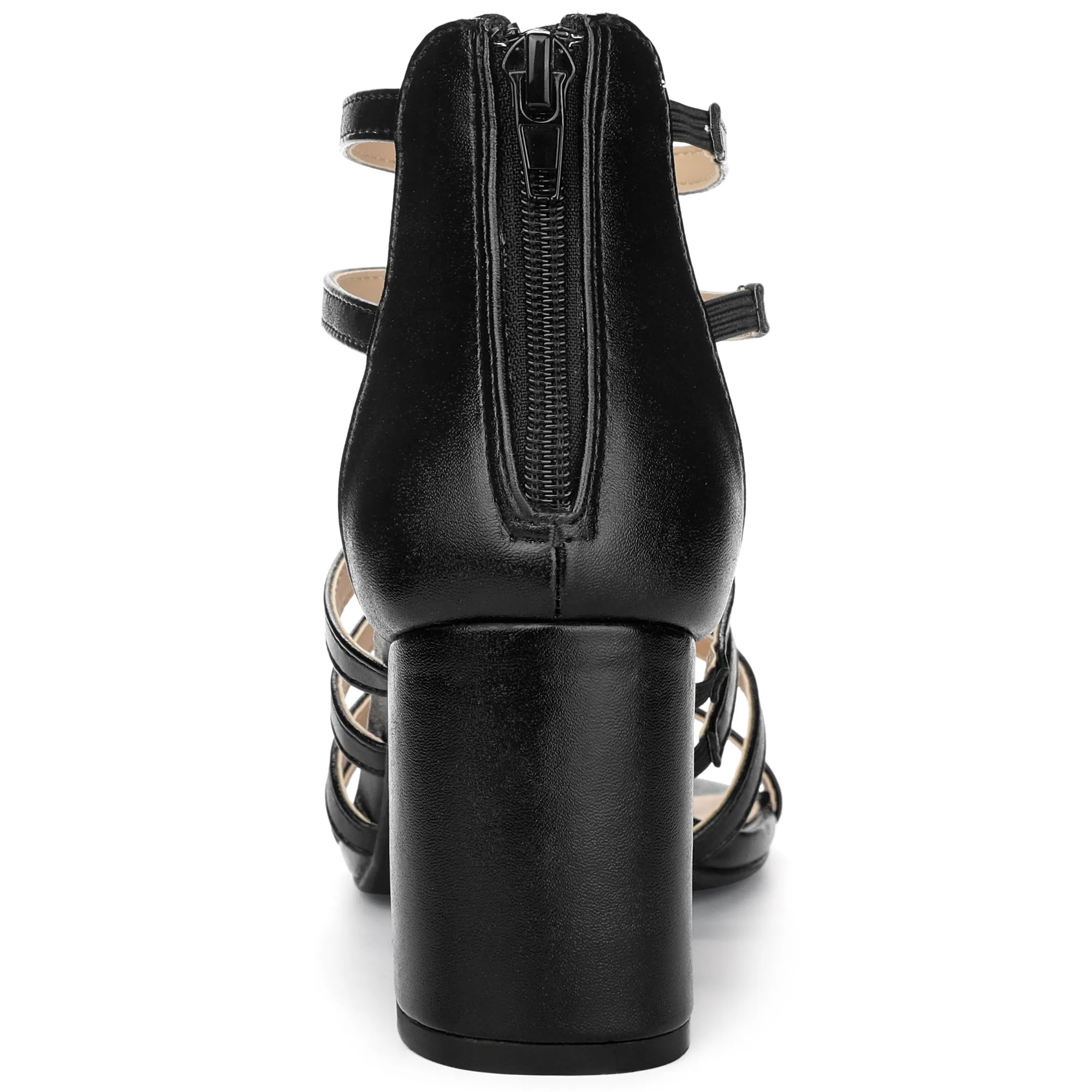 Cage Strappy Gladiators Chunky Heel Sandals