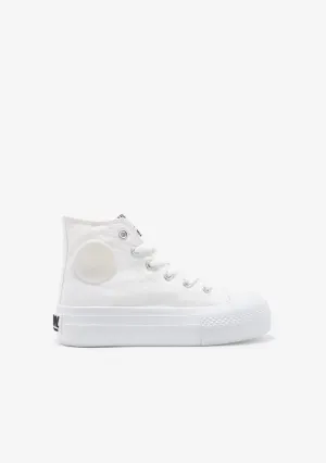 Canvas Platform High Top Sneakers White B&W