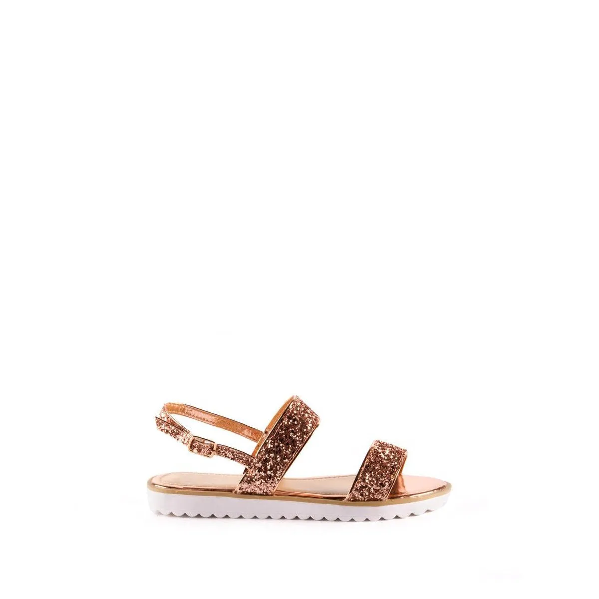 CASEY Flat Anklestrap Glitter Sandal