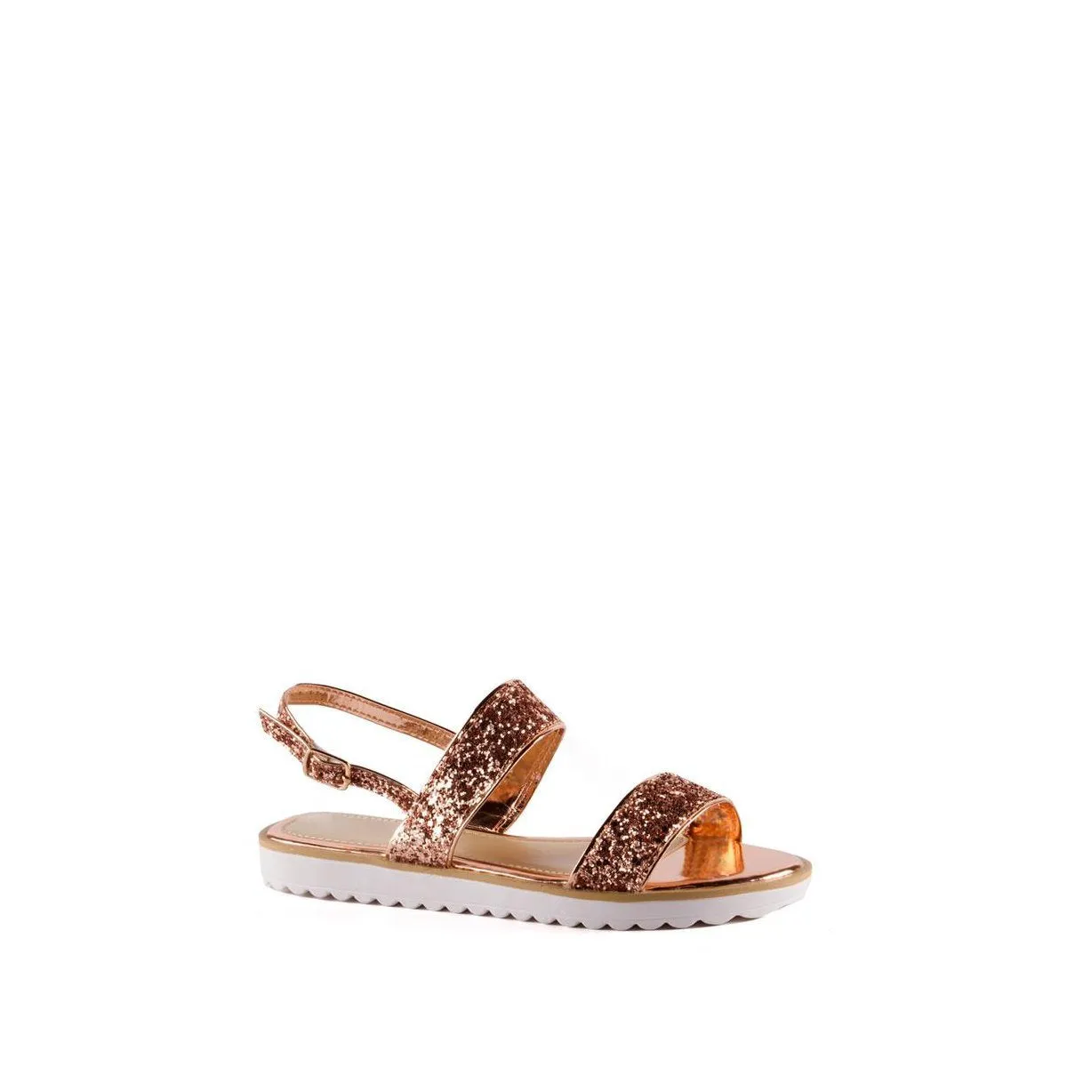 CASEY Flat Anklestrap Glitter Sandal