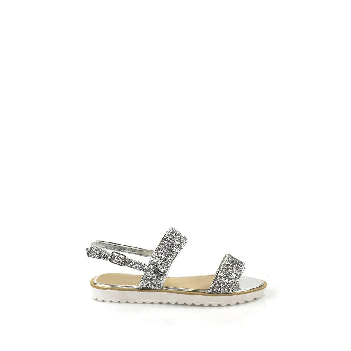 CASEY Flat Anklestrap Glitter Sandal