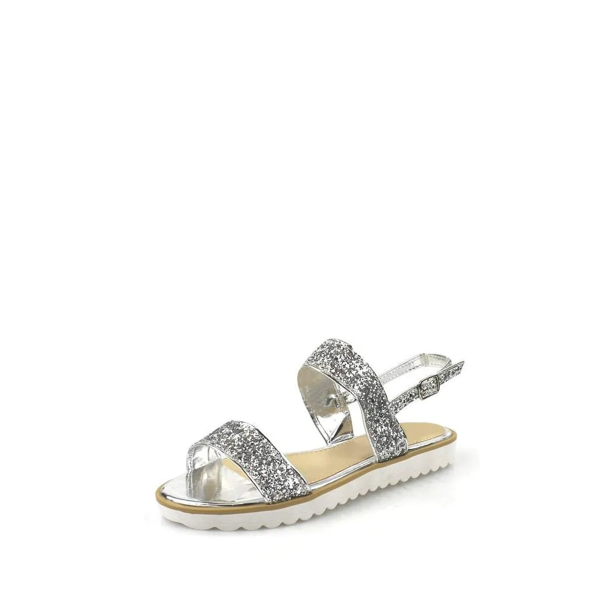 CASEY Flat Anklestrap Glitter Sandal