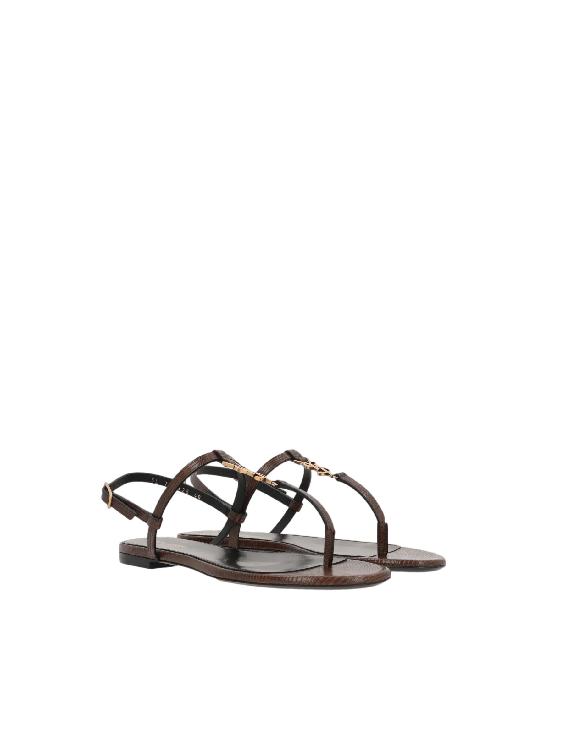Cassandre Lizard-Embossed Leather Sandals
