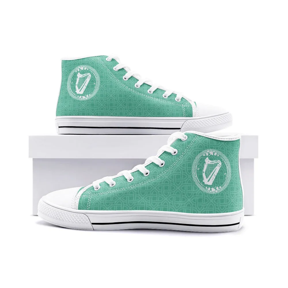 Celtic Irish Harp High Top Canvas Shoes
