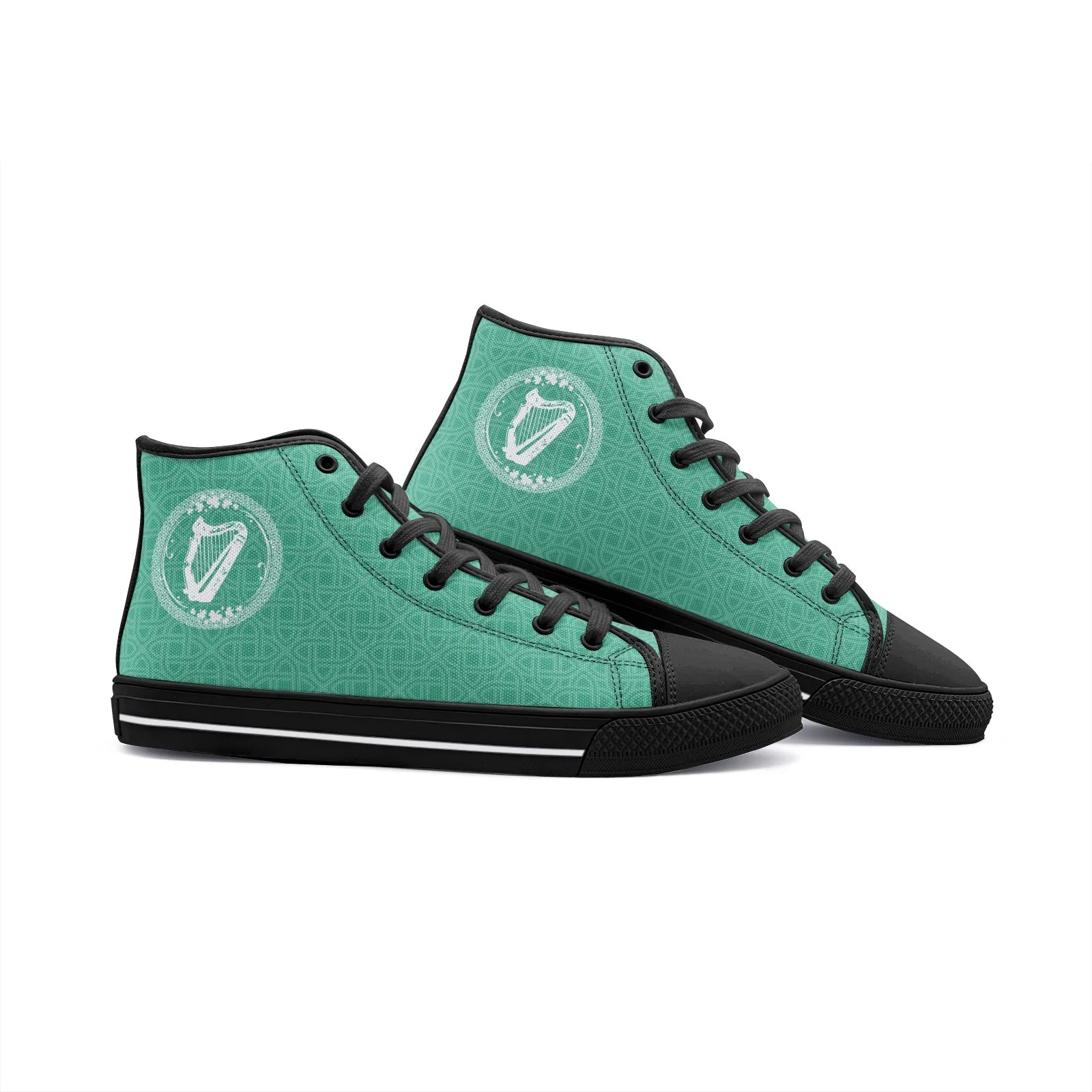 Celtic Irish Harp High Top Canvas Shoes
