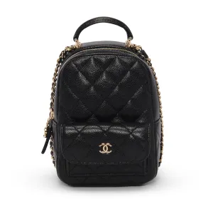 Chanel Black Quilted Caviar Mini Backpack