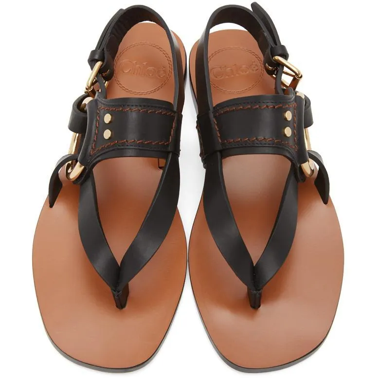 ChloÃ© Black Demi Flat Sandals