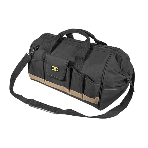 CLC Tool Works MEGAMOUTH Series 1163 Tote Bag, 11 in W, 12 in D, 18 in H, 25-Pocket, Polyester, Black
