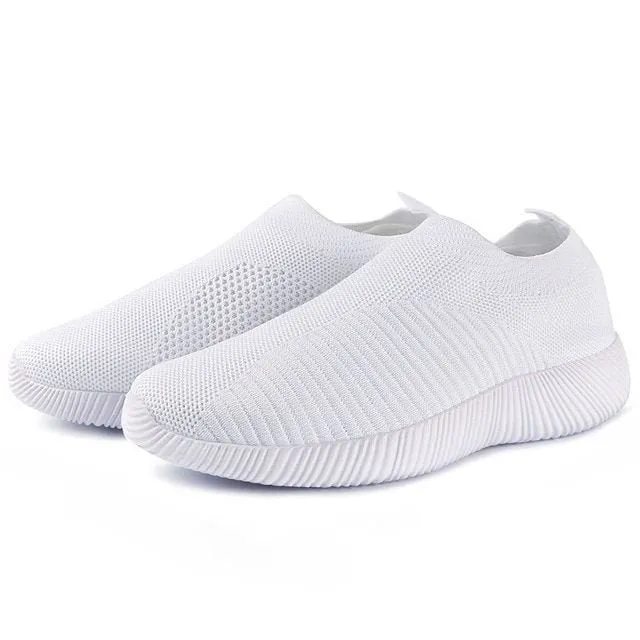 Comelyy Women's Crystal Breathable Slip-On Walking Shoes