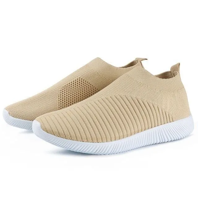 Comelyy Women's Crystal Breathable Slip-On Walking Shoes