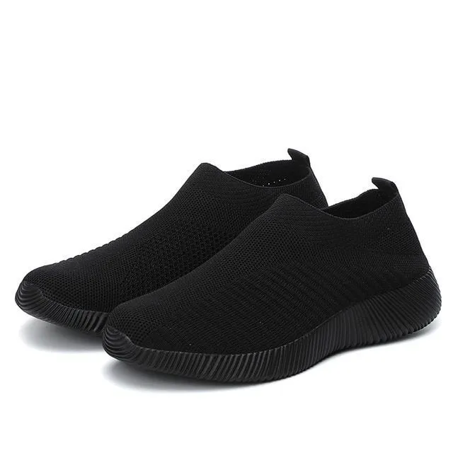 Comelyy Women's Crystal Breathable Slip-On Walking Shoes