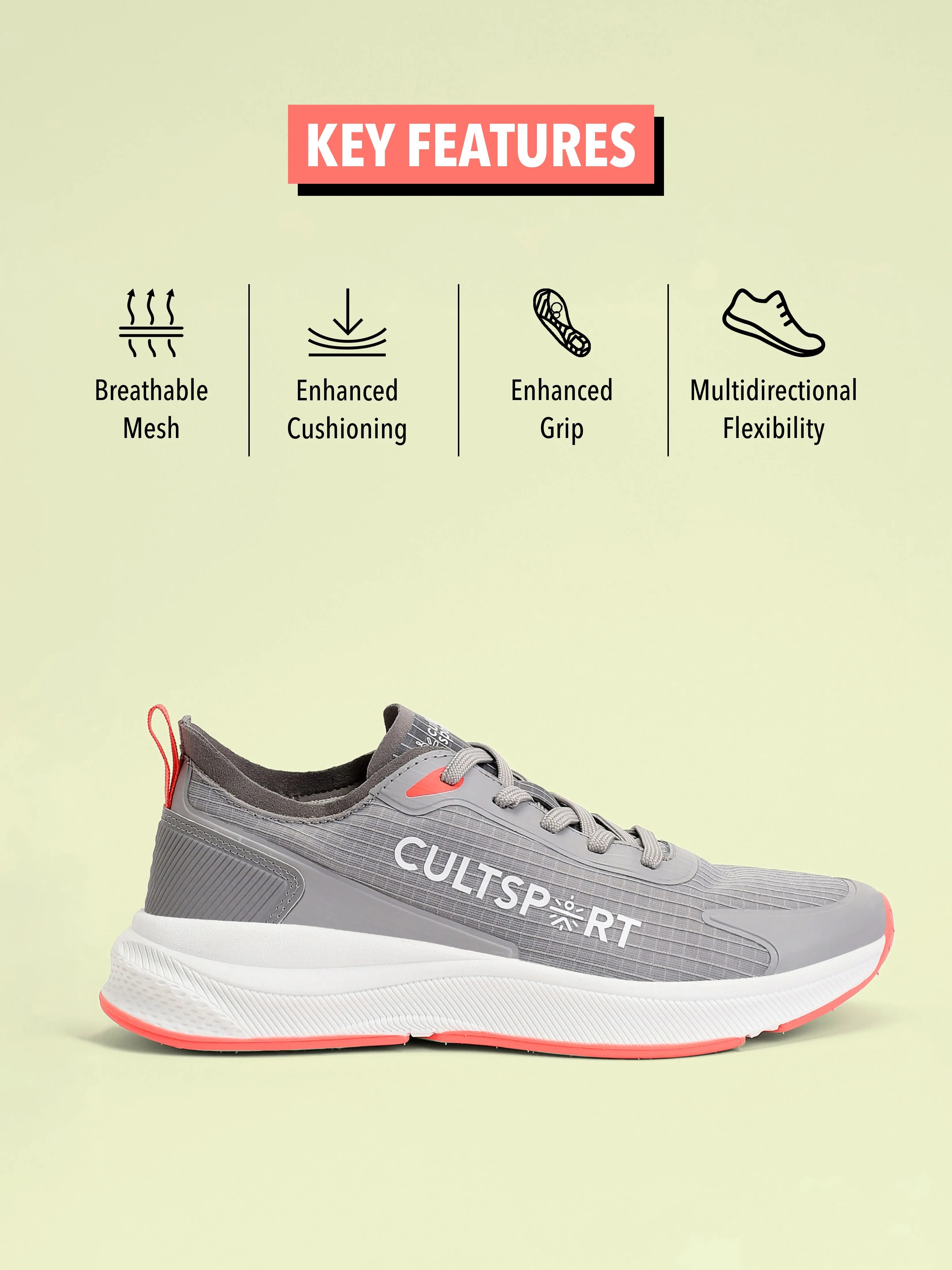 Comfort Women Running Shoes - Dusty Grey