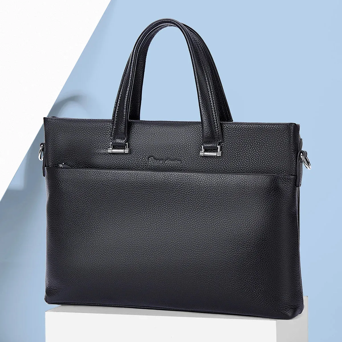 DENIM Man Business Briefcase Bag Split Leather High Quality Men office Bags