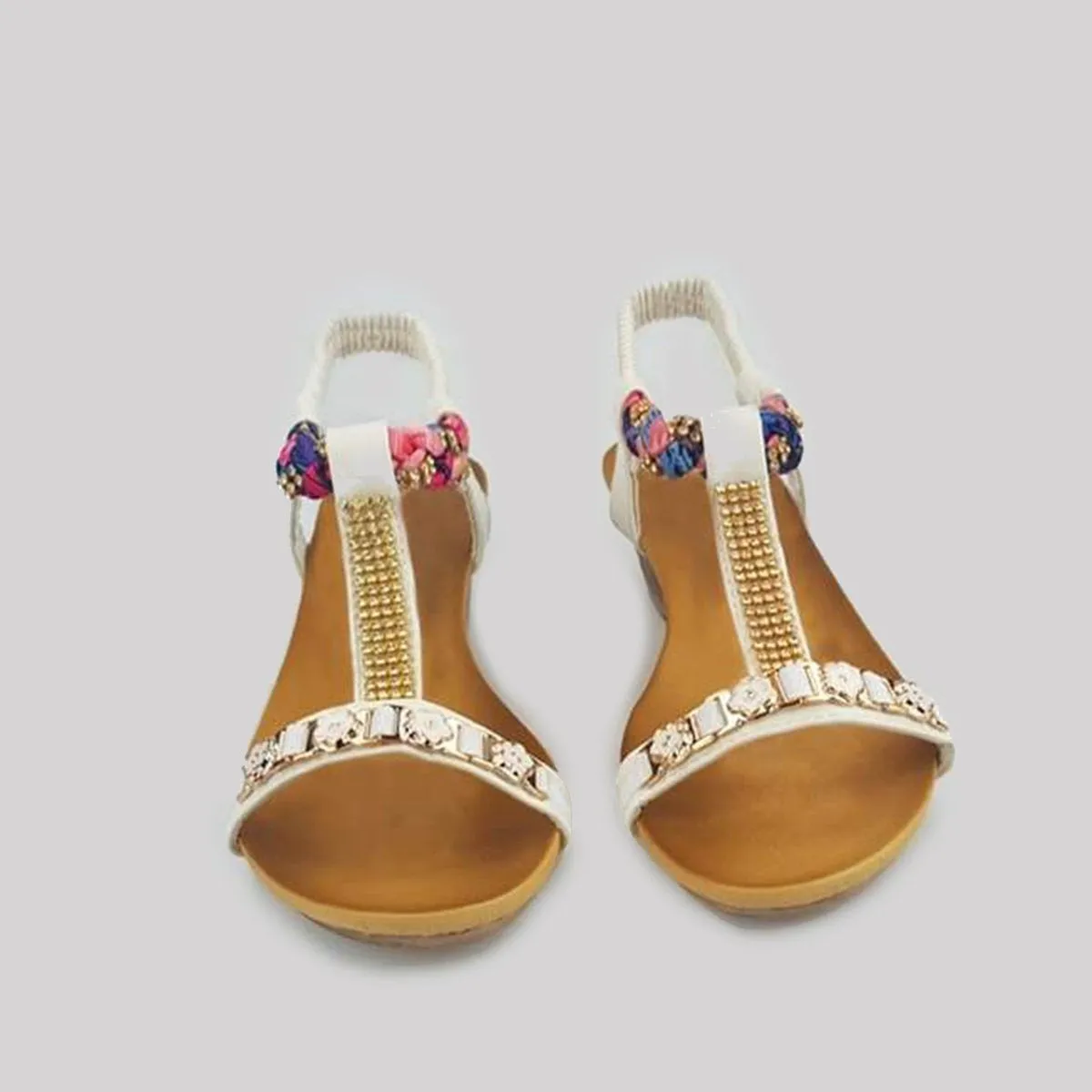 Dharma Diamante And Ribbon Open Toe Ankle Strap Sandal