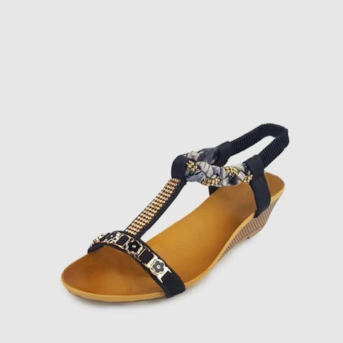 Dharma Diamante And Ribbon Open Toe Ankle Strap Sandal
