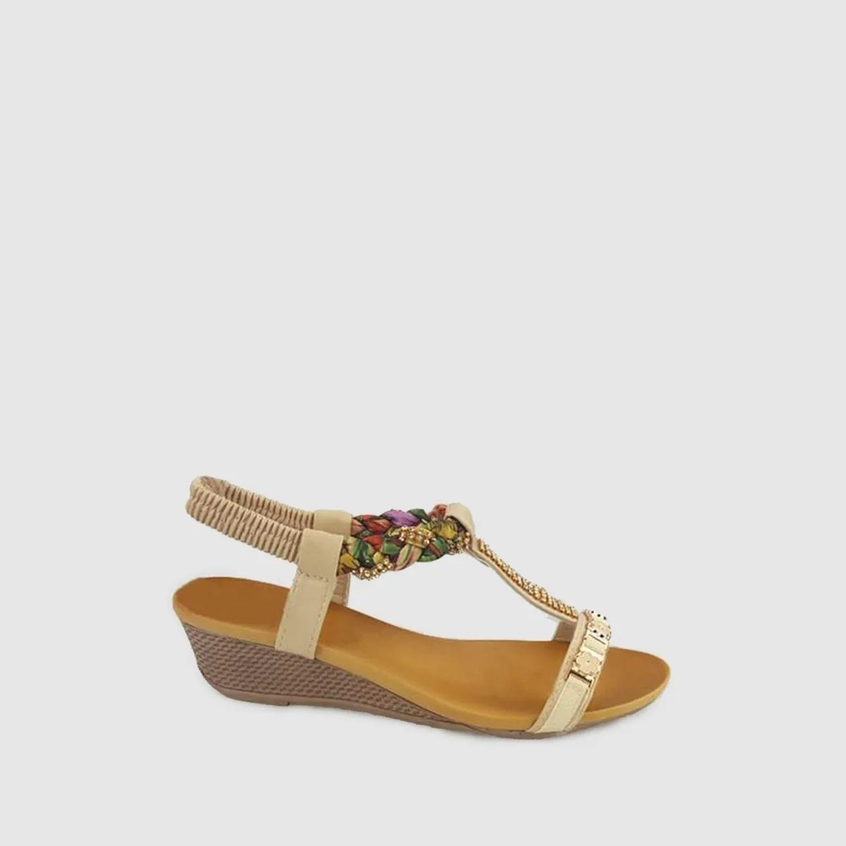 Dharma Diamante And Ribbon Open Toe Ankle Strap Sandal