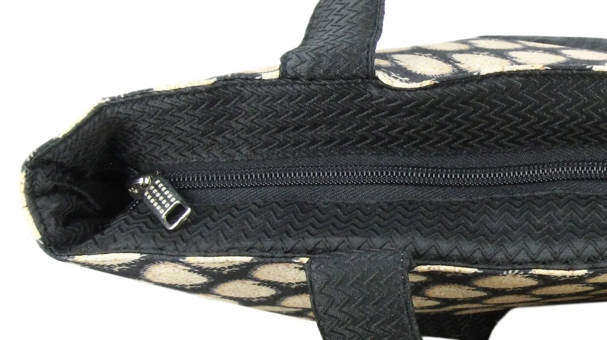 Digitally printed Brocade fashion bag 15 x 16 inch Faux Silk Dupion,BLACK ,Totes Shopping bag