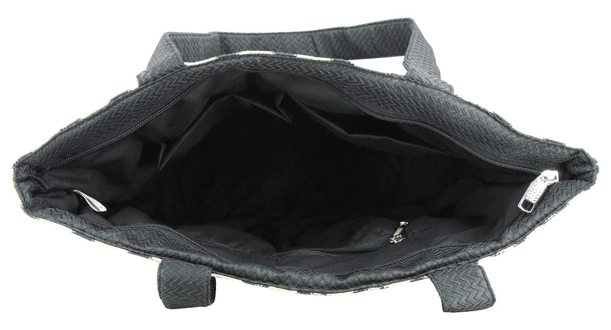 Digitally printed Brocade fashion bag 15 x 16 inch Faux Silk Dupion,BLACK ,Totes Shopping bag