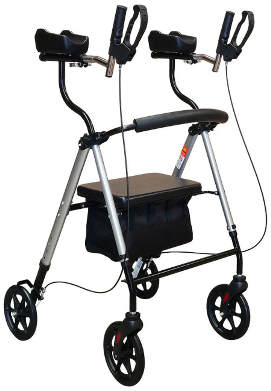Dual Height Adjustable Gutter Forearm Rollator Walker