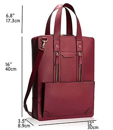 Estarer Women Business Briefcase Handbag PU Leather 15.6 Inch Shoulder Laptop Work Bag